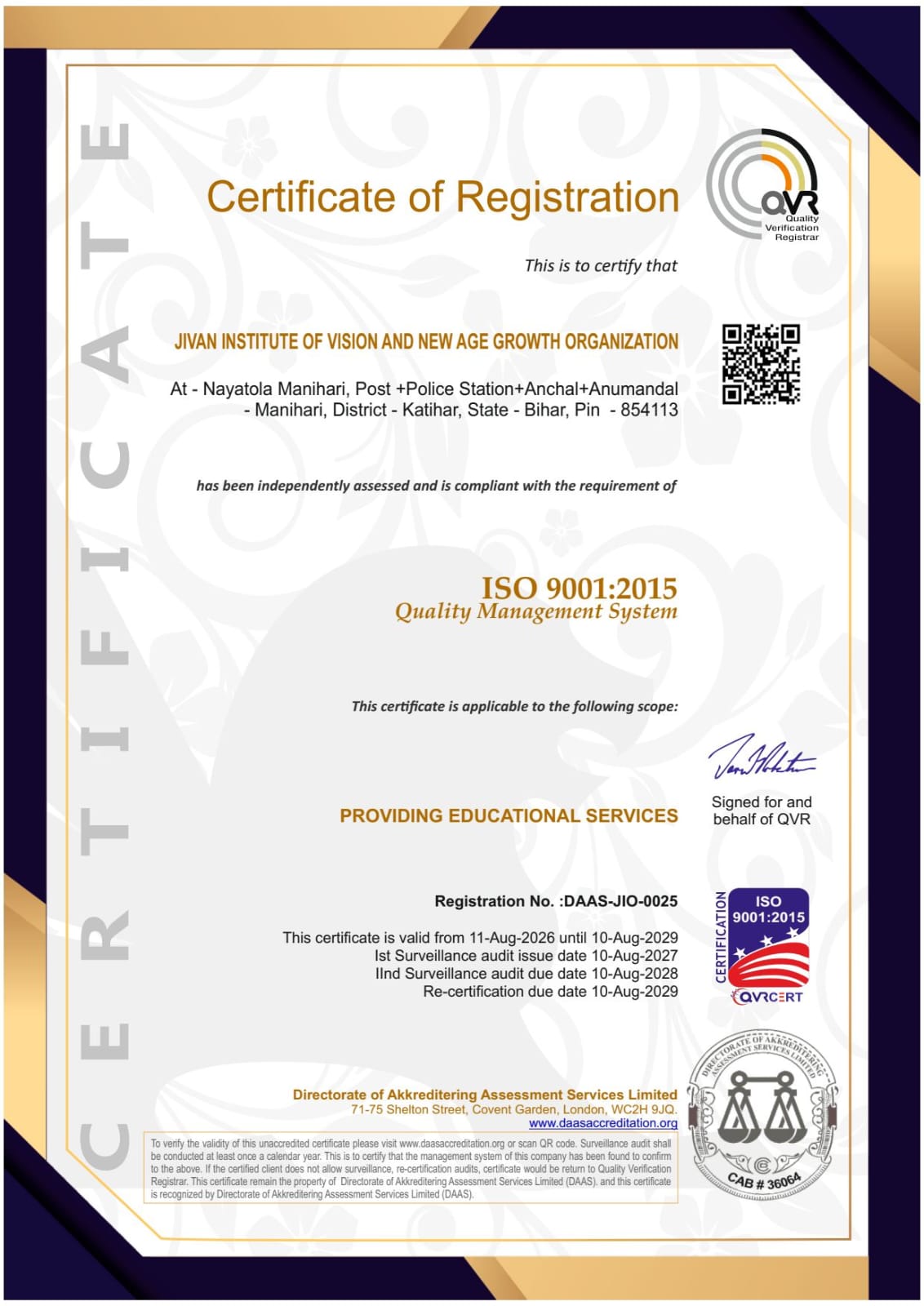 ISO Certificate